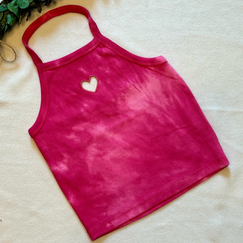 NWOT Zara Cut Out Heart Tie Dye Halter Top Size 11-12 🩷